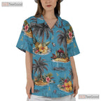 Sky Blue Paradise Hawaiian Shirt - Unisex Summer Short Sleeve Tee
