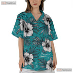 Turquoise Aloha Hawaiian Shirt - Adult Hibiscus Palm Beach Outfit