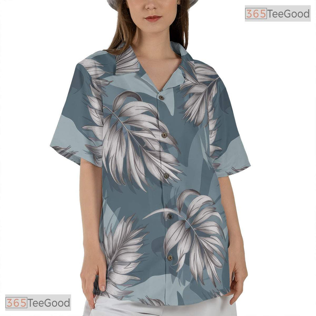 Ocean Paradise Hawaiian Shirt - Blue Waves Tropical Island Aloha Gift Women