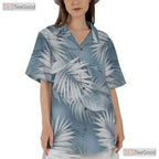 Blue Palm Leaf Hawaiian Shirt - Unisex Aloha Short Sleeve Tee