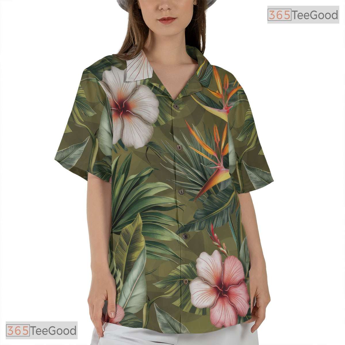 Blue Ocean Sunset Hawaiian Tee - Palm Tree Tropical Beach Gift Women