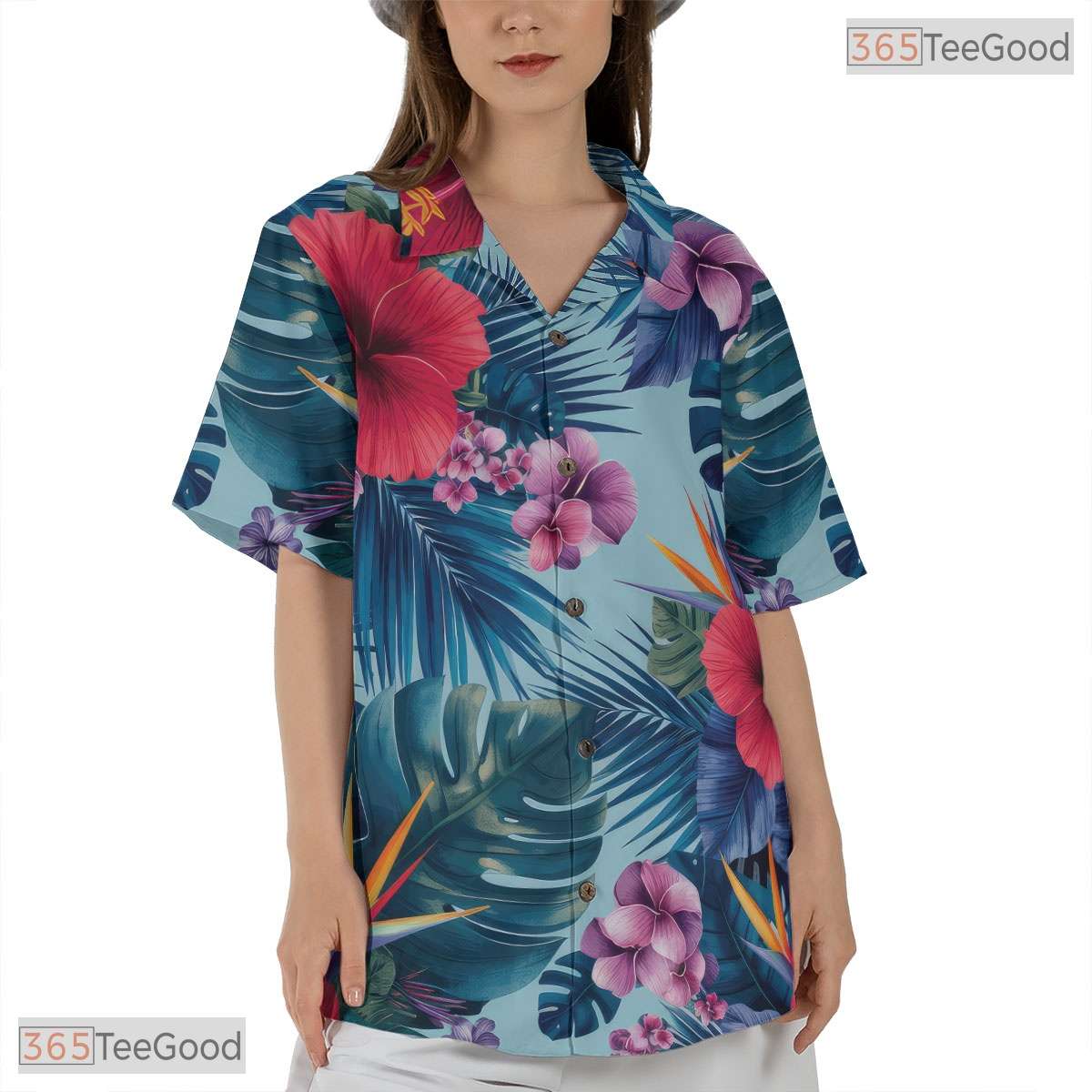 Fruit & Floral Hawaiian Shirt - Exotic Black Jungle Vacation Unisex