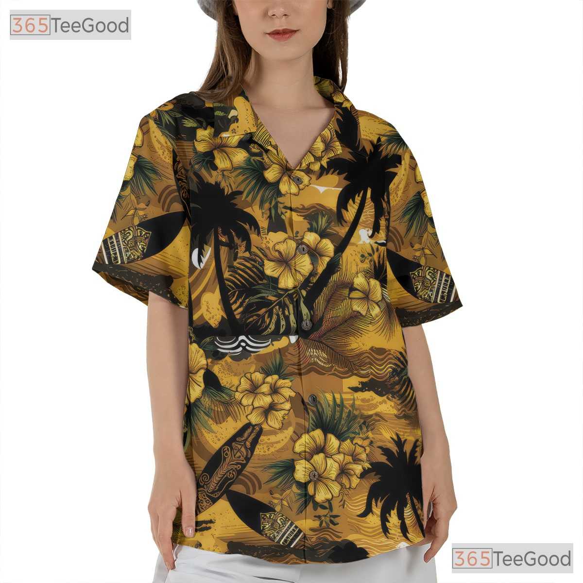 Printed Aloha Hawaiian Shirt - Unisex Summer Button Down Outfit
