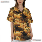 Casual Beach Button Down Hawaiian Shirt - Adult Short Sleeve Tee