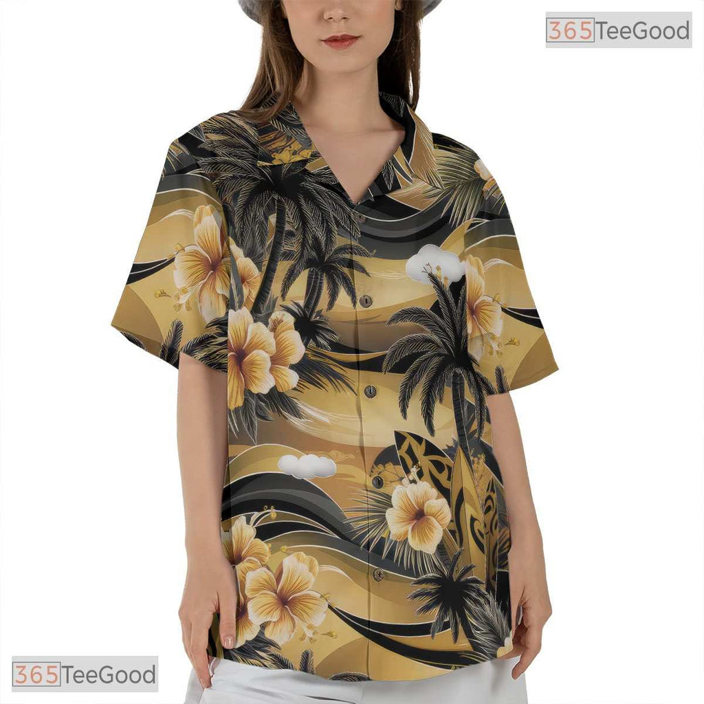 Vibrant Red Palm Hawaiian Shirt - Beach Holiday Aloha Island Style Men