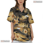 Vibrant Red Palm Hawaiian Shirt - Beach Holiday Aloha Island Style Men