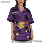 Purple Sunset Paradise Hawaiian Shirt - Sailboats & Palm Island Men
