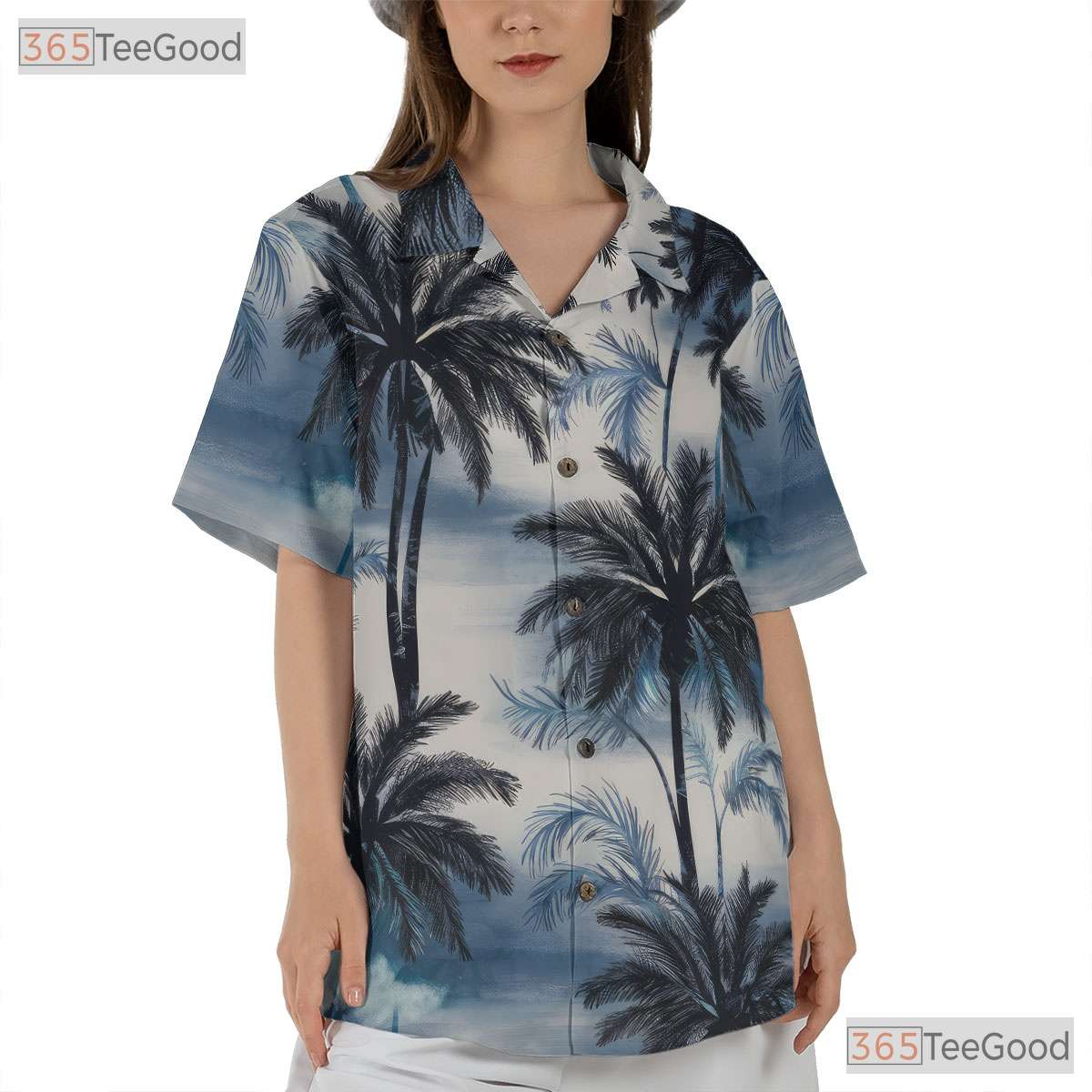 Tropical Palm Breeze Hawaiian Shirt - Vibrant Green Foliage Adults