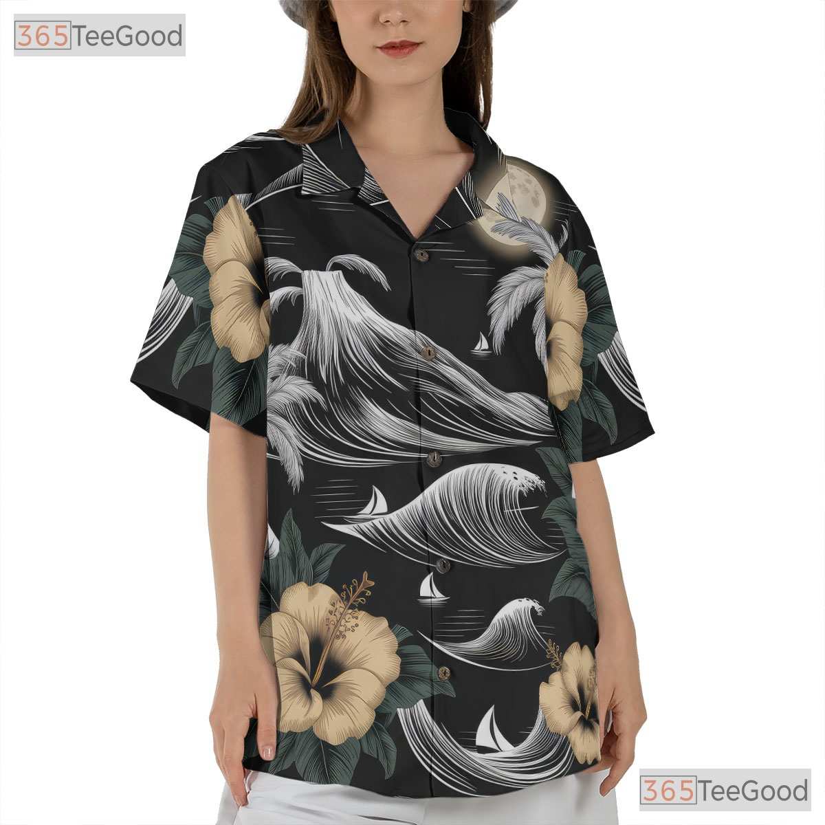 Vintage Green Palm Hawaiian Shirt - Tropical Ocean Island Style Men
