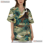 Pink Sunset Hawaiian Shirt - Tropical Twilight Palm Ocean View Unisex