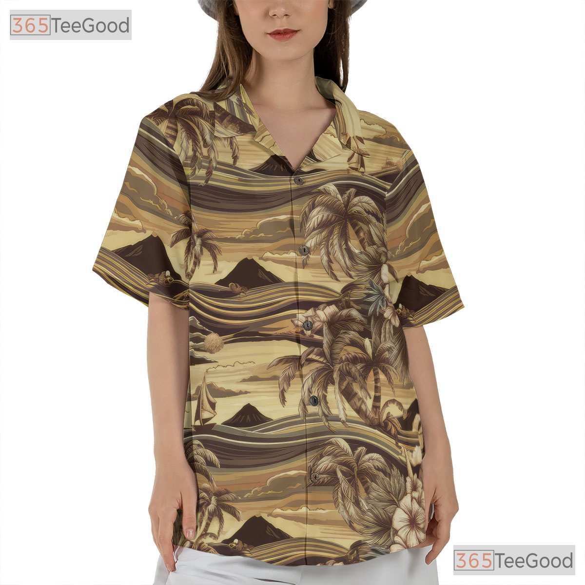 Vintage Palm Tree Sunset Hawaiian Shirt - Aloha Beach Gift for Adults