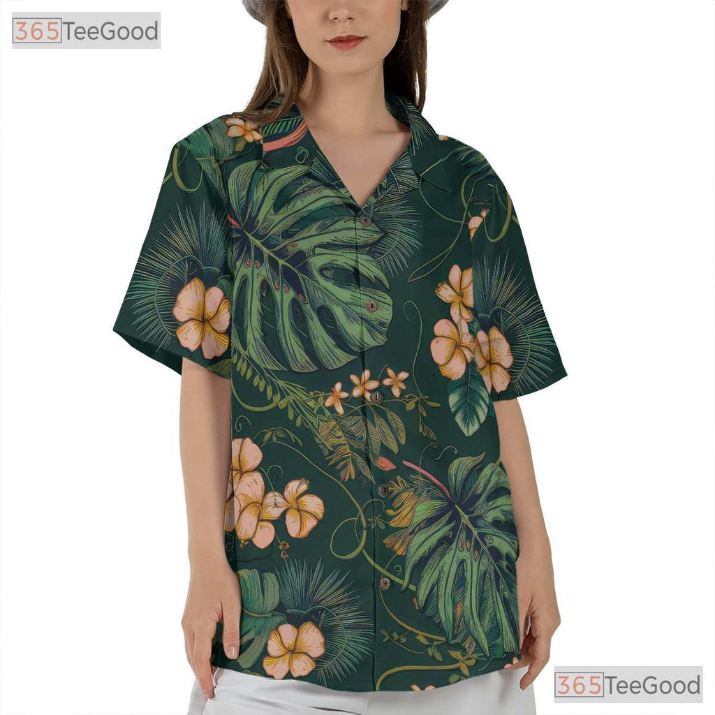 Green Monstera Leaf Hawaiian Shirt - Tropical Aloha Beachwear Gift Unisex