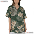 Tropical Jungle Monstera Hawaiian Tee - Green Leaf Aloha Vacation Adults
