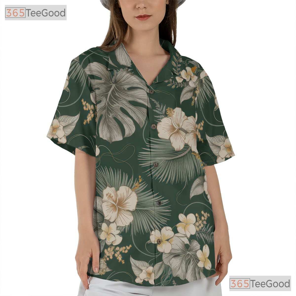 Tropical Jungle Monstera Hawaiian Tee - Green Leaf Aloha Vacation Adults