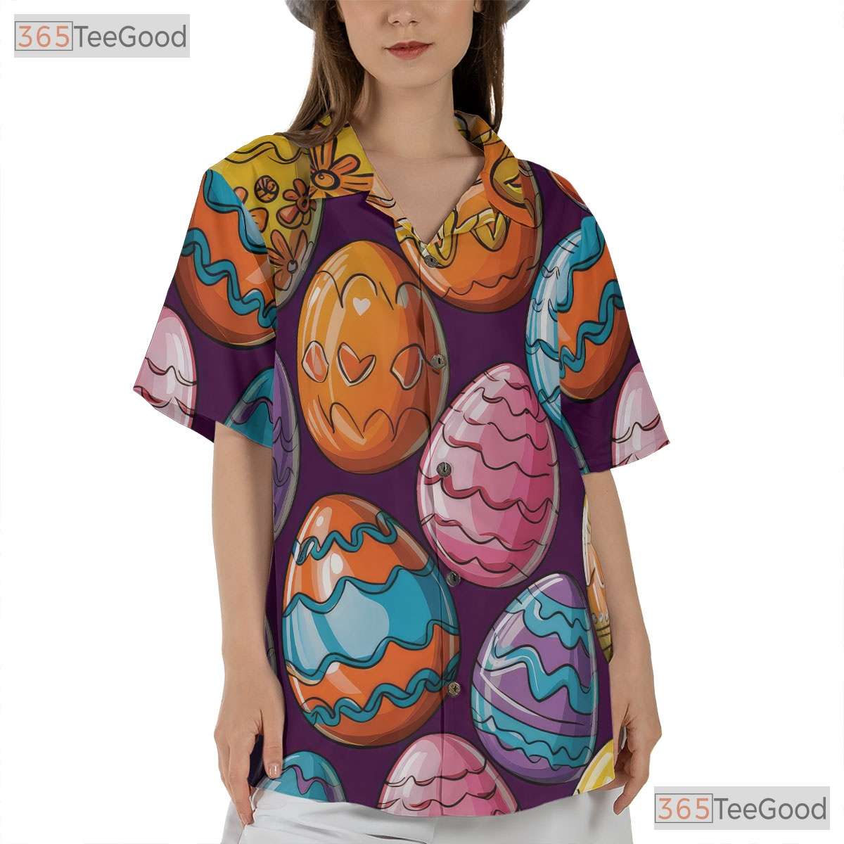 Colorful Easter Egg Hawaiian Tee - Vibrant Spring Holiday Gift Men
