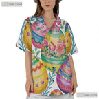 Floral Easter Egg Hawaiian Tee - Vibrant Spring Holiday Gift Shirt Men