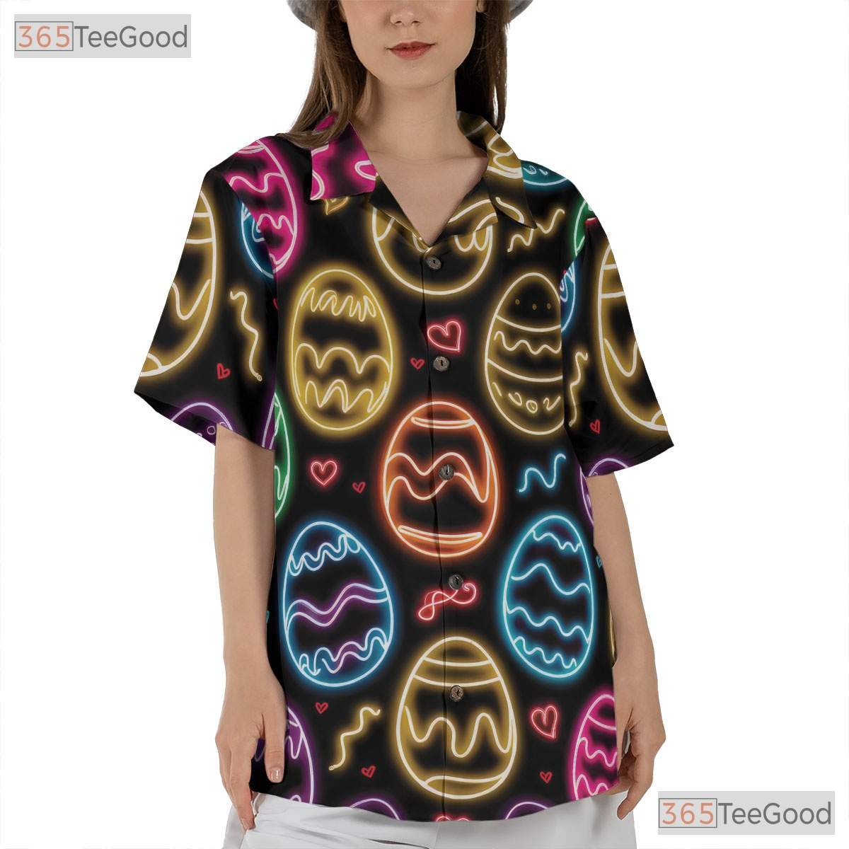 Colorful Neon Easter Egg Hawaiian Shirt - Fun Spring Gift Unisex Adult