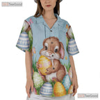 Pastel Bunny Easter Hawaiian Shirt - Spring Butterflies & Egg Print Men