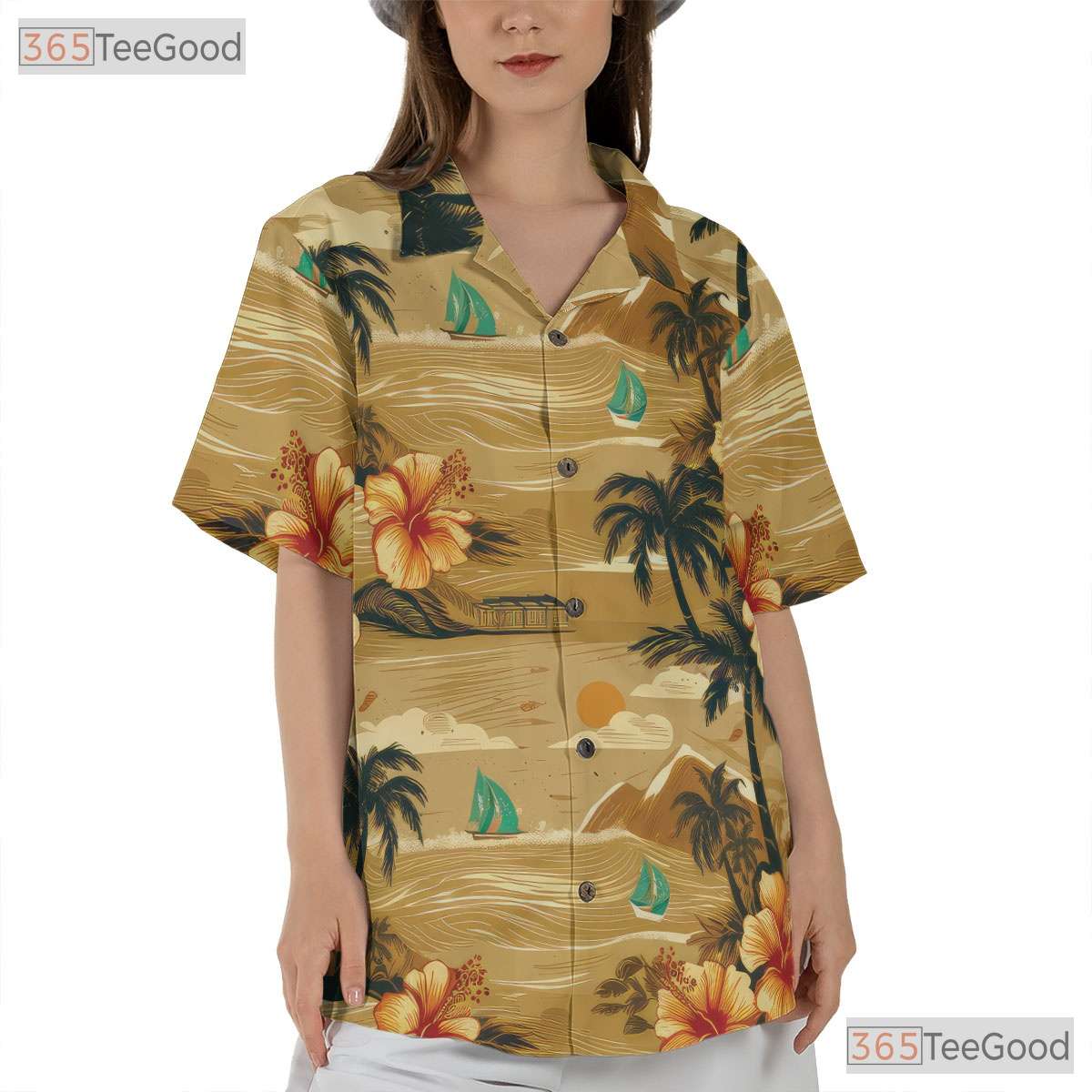 Classic Palm Hibiscus Hawaiian Shirt - Tropical Beach Party Men S-5XL