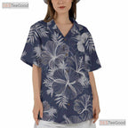 Tropical Blue White Hibiscus Hawaiian Shirt - Unisex Aloha Gift Size S-5XL