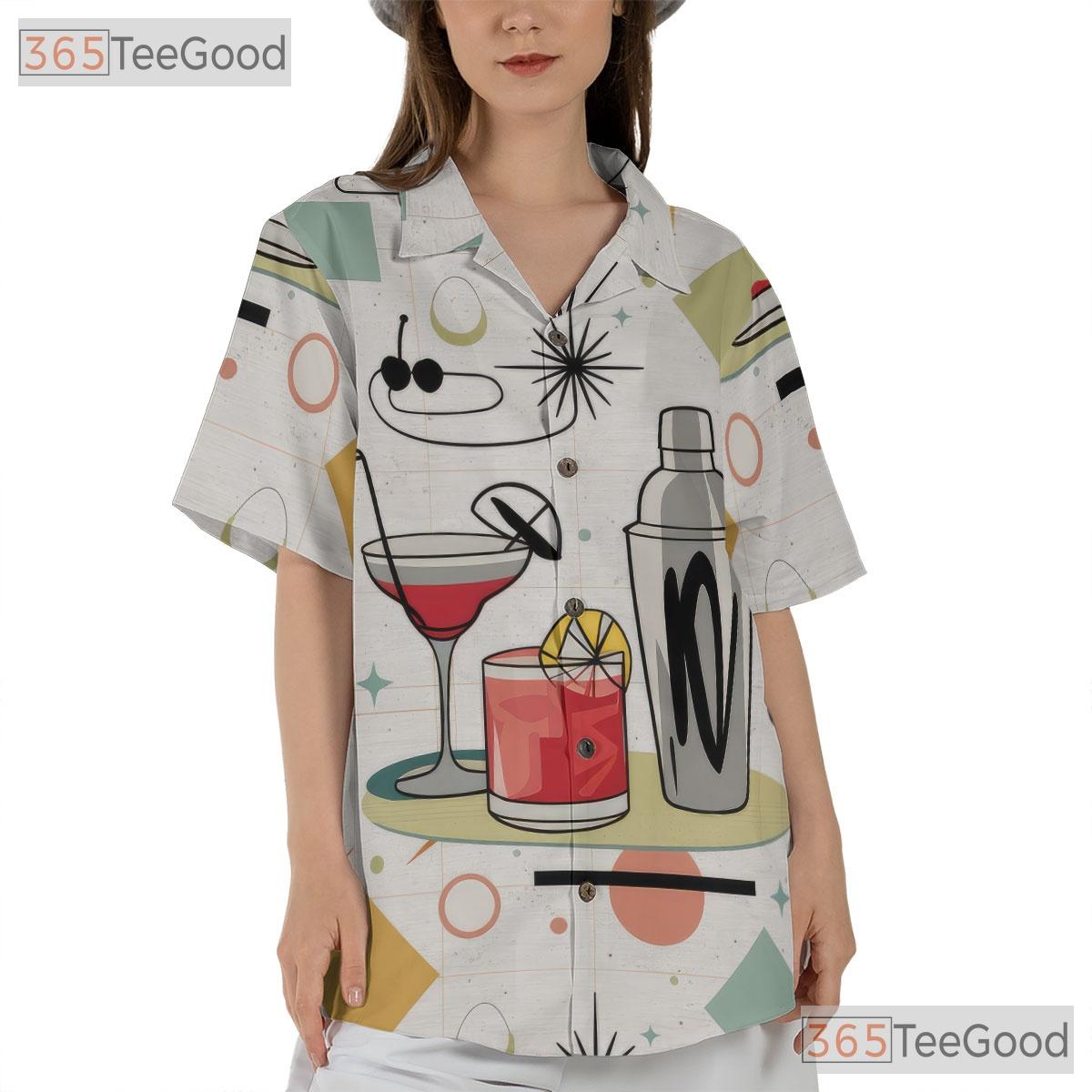 Black Cat Floral Hawaiian Shirt - Tropical Palm Tee For Adults