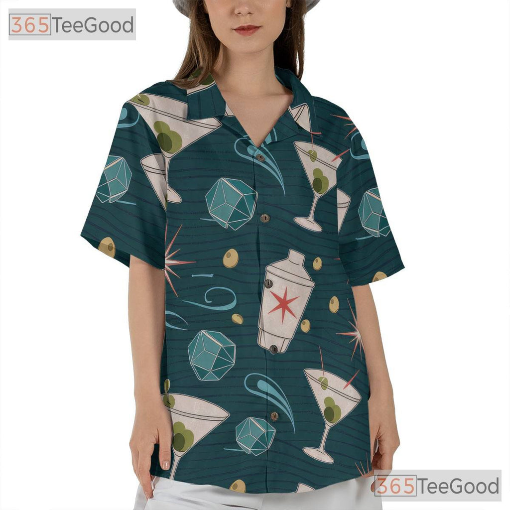 Unisex Atomic Bar Hawaiian Shirt - Vintage Martini Lounge Tee