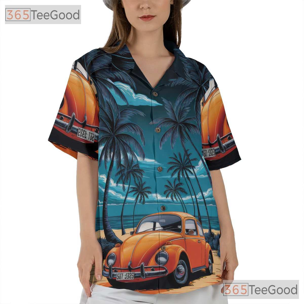 Retro Tropical Palm Hawaiian Shirt - Summer Beach Tee For Men