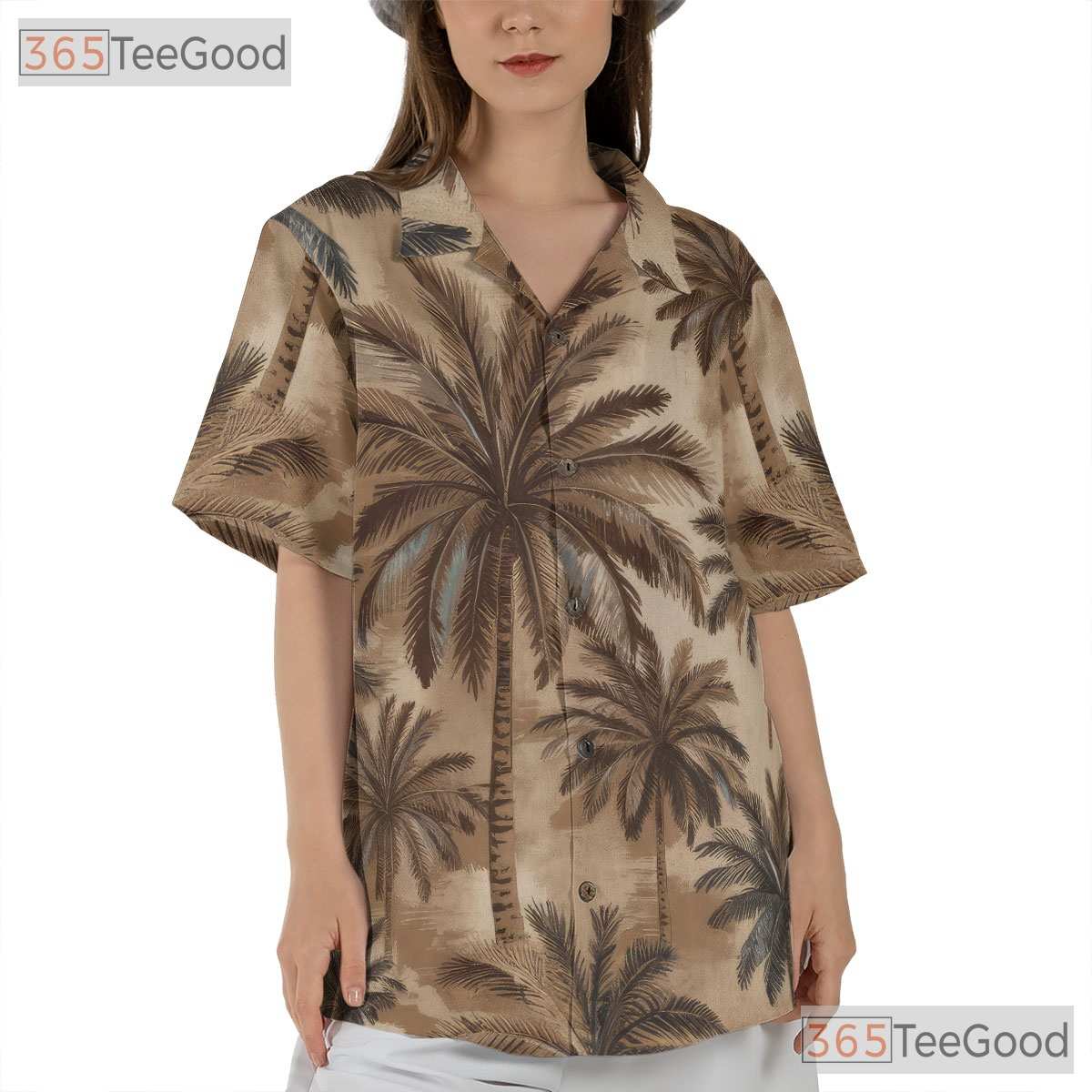 Palm Tree Beach Hawaiian Tee - Tropical Vintage Shirt Adult