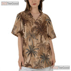 Vintage Tropical Palm Tree Hawaiian Tee - Unisex Retro Summer Beachwear