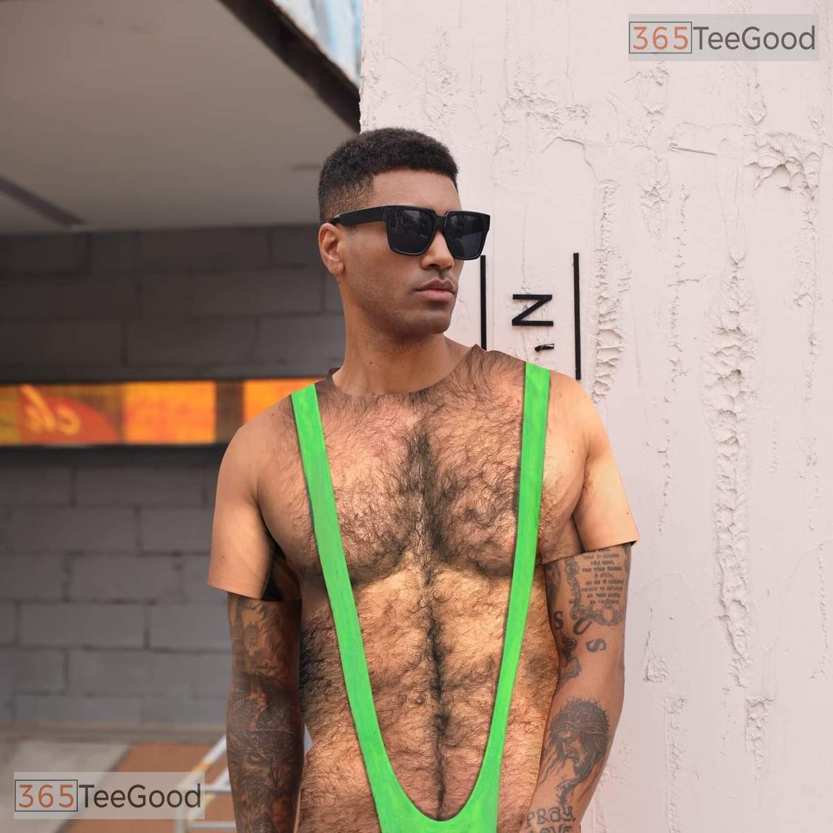 Funny Hairy Chest Fake Abs 3D Printed Costume Novelty Unisex Short Sleeve Tee