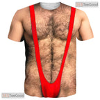 Shredded Fake Abs Hairy Chest 3D Printed Costume Novelty Unisex Tee Shirt
