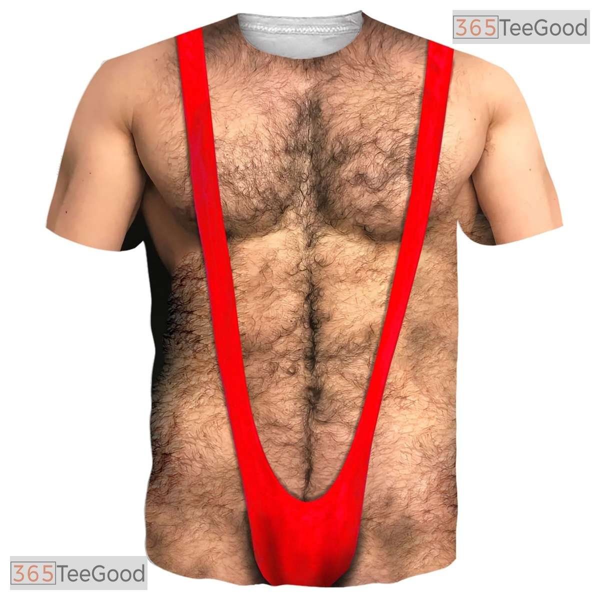 Shredded Fake Abs Hairy Chest 3D Printed Costume Novelty Unisex Tee Shirt