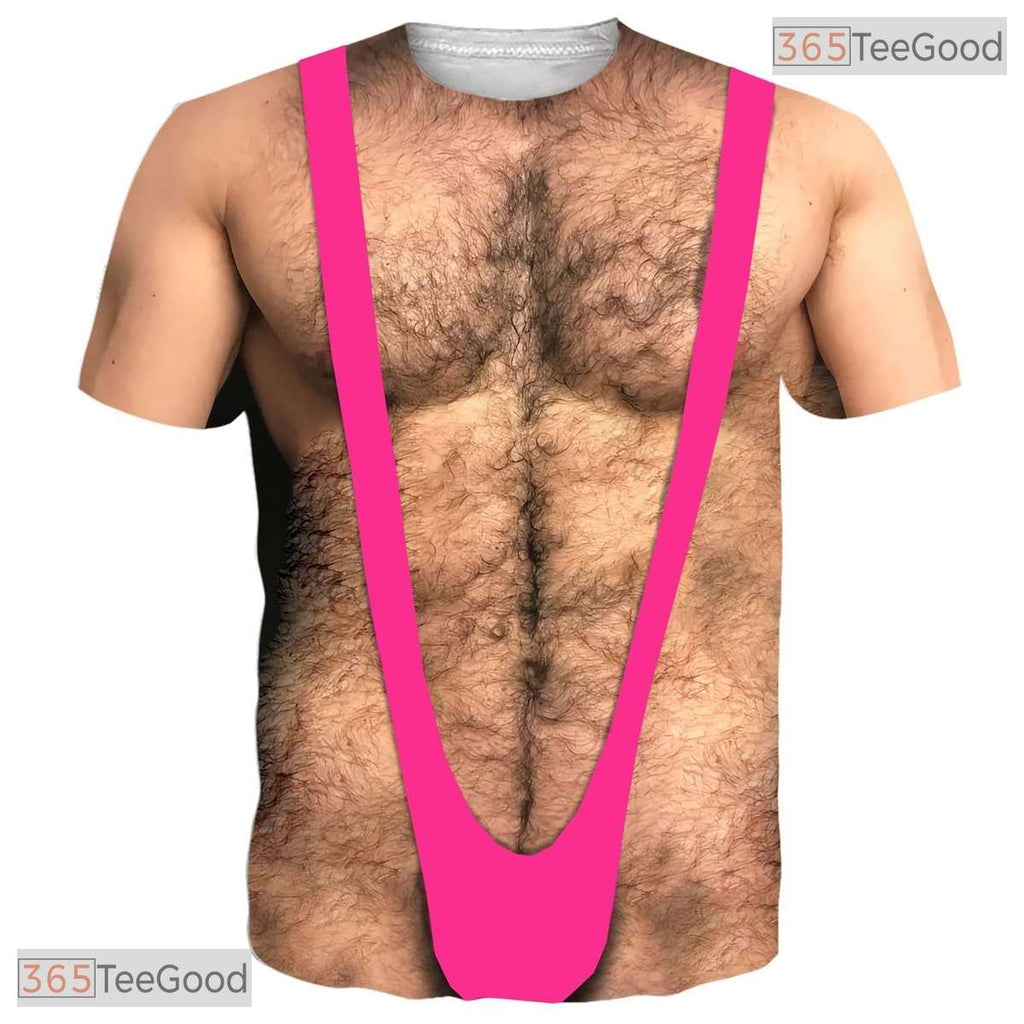 Hilarious Hairy Chest Fake Abs 3D Printed Novelty Casual Unisex T-Shirt Top