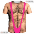 Hilarious Hairy Chest Fake Abs 3D Printed Novelty Casual Unisex T-Shirt Top