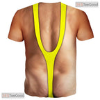 Shredded Fake Abs Hairy Chest Costume Novelty 3D Printed Casual Unisex Tee Shirt