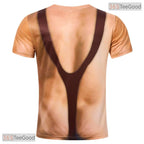Hilarious Hairy Chest Fake Abs Costume Novelty 3D Printed Casual Unisex Tee Shirt Top