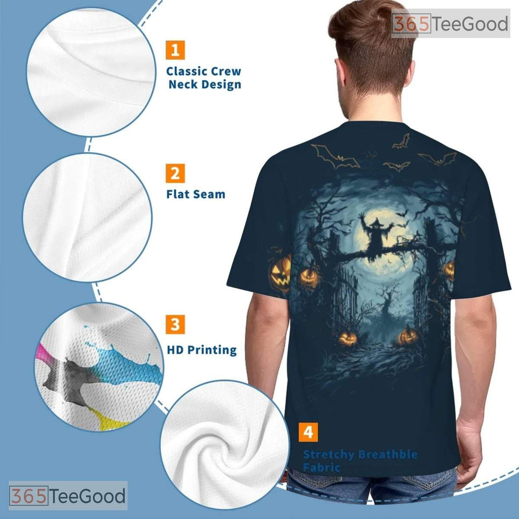 Spooky Halloween Pumpkin Graphic 3D Pattern Printed Casual Unisex T-Shirt Styles