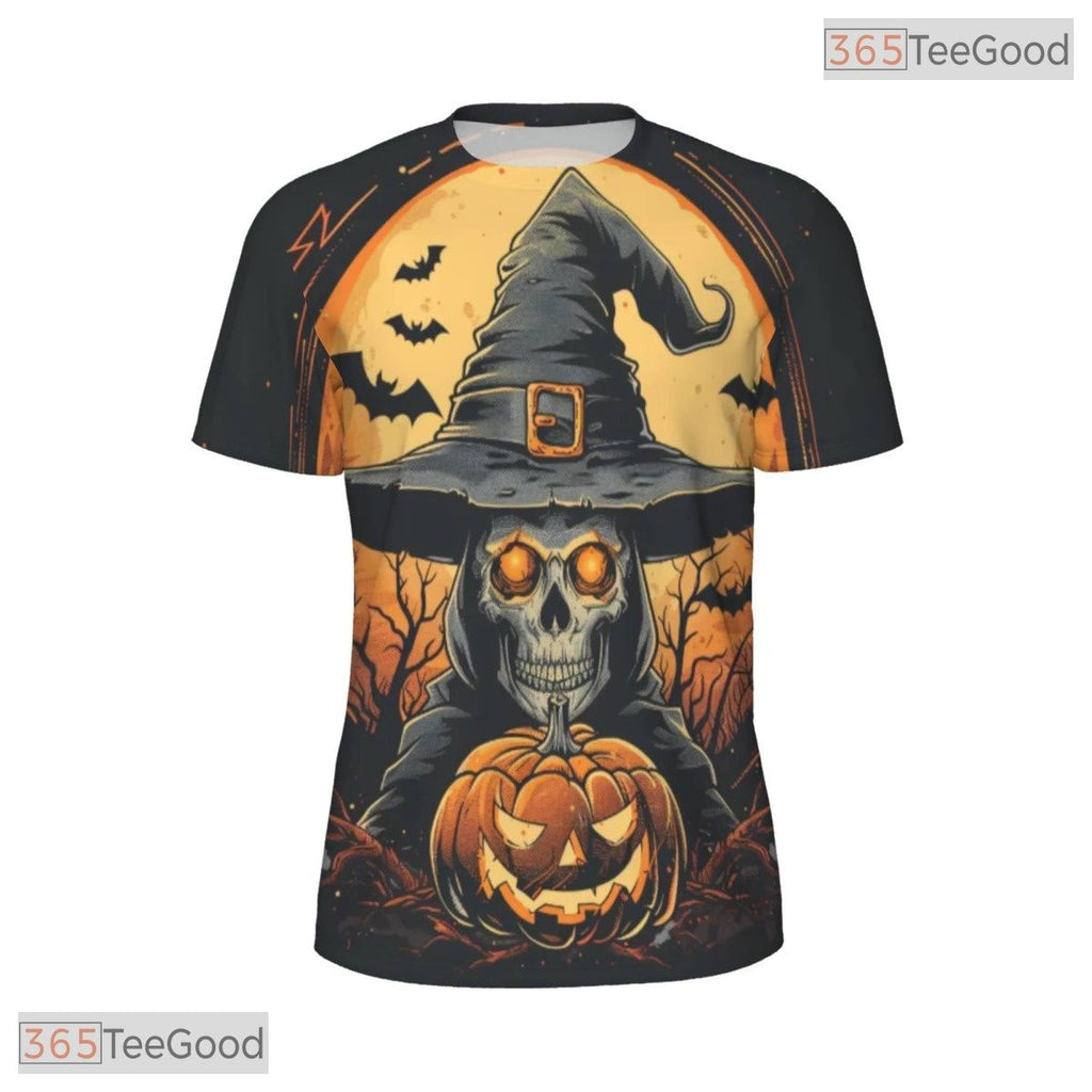 Spooky Halloween Pumpkin Scary Costume 3D Printed Casual Short Sleeve Unisex Tee