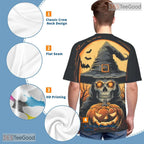 Spooky Halloween Pumpkin Scary Costume 3D Printed Casual Short Sleeve Unisex Tee