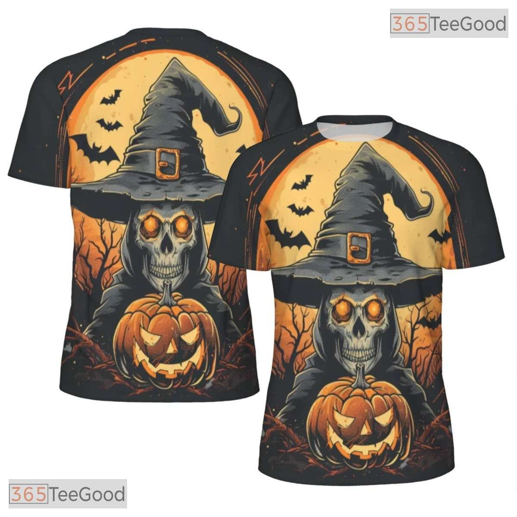 Spooky Halloween Pumpkin Scary Costume 3D Printed Casual Short Sleeve Unisex Tee