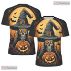 Spooky Halloween Pumpkin Scary Costume 3D Printed Casual Short Sleeve Unisex Tee