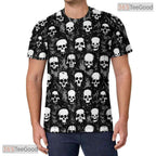Grey Halloween Spooky Novelty Graphic 3D Pattern Printed Casual Unisex Tee Shirt Tops