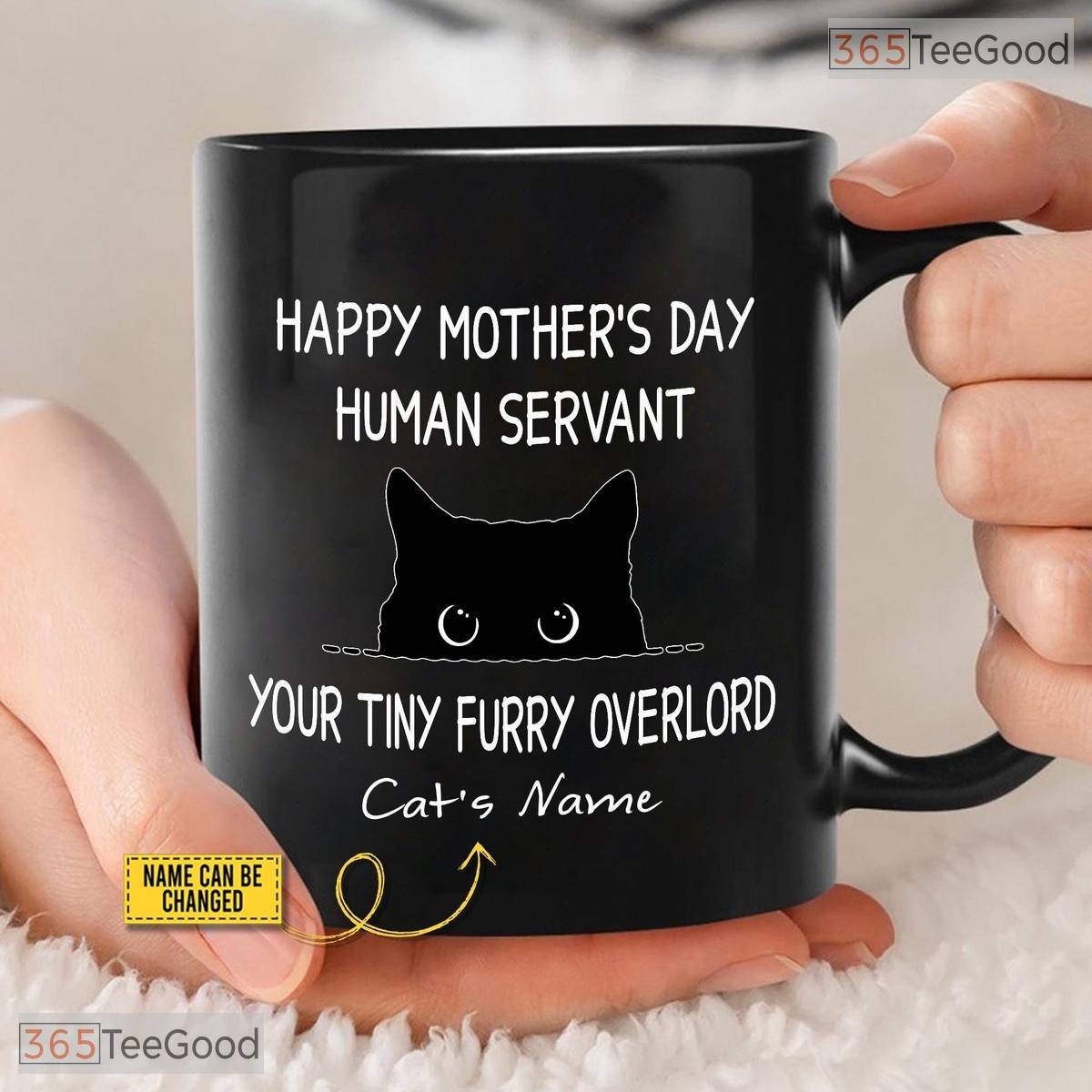 Personalized Human Servant Funny Cat Mom Mug - Happy Mothers Day Custom Ceramic Accent Mug
