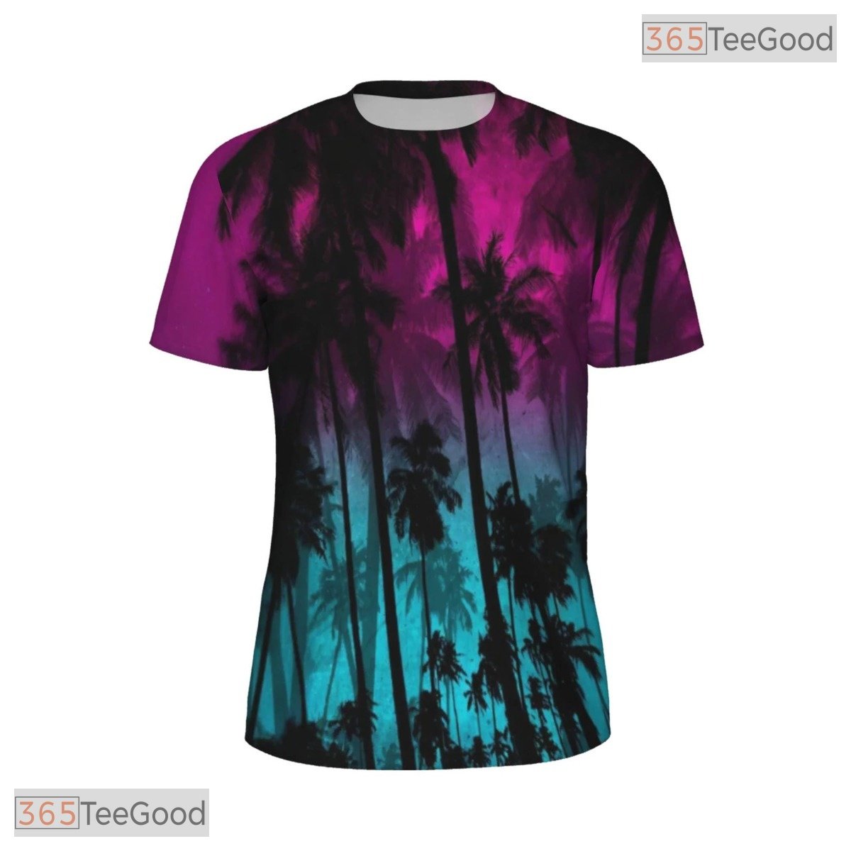 Tropical Hawaiian Coconut Tree Beach Graphic 3D Printed Casual Unisex T-Shirt