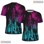 Tropical Hawaiian Coconut Tree Beach Graphic 3D Printed Casual Unisex T-Shirt