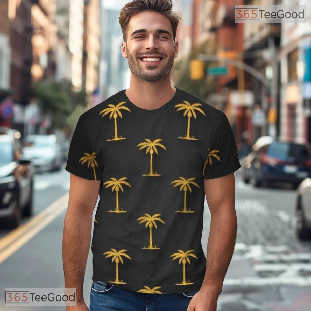 Summer Beach Hawaiian Coconut Tree Graphic 3D Printed Casual Unisex T-Shirts