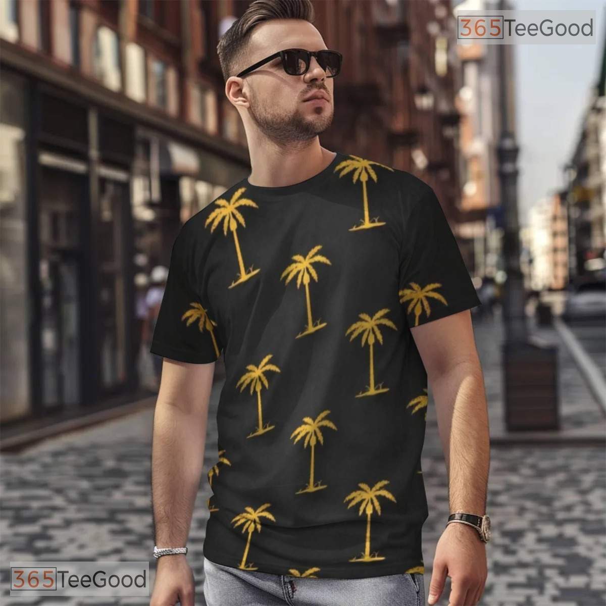 Summer Beach Hawaiian Coconut Tree Graphic 3D Printed Casual Unisex T-Shirts