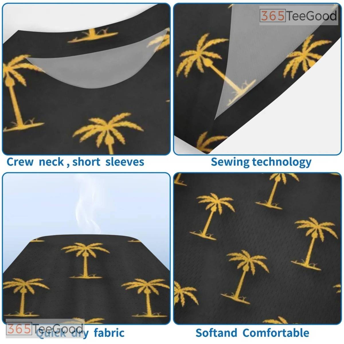 Summer Beach Hawaiian Coconut Tree Graphic 3D Printed Casual Unisex T-Shirts