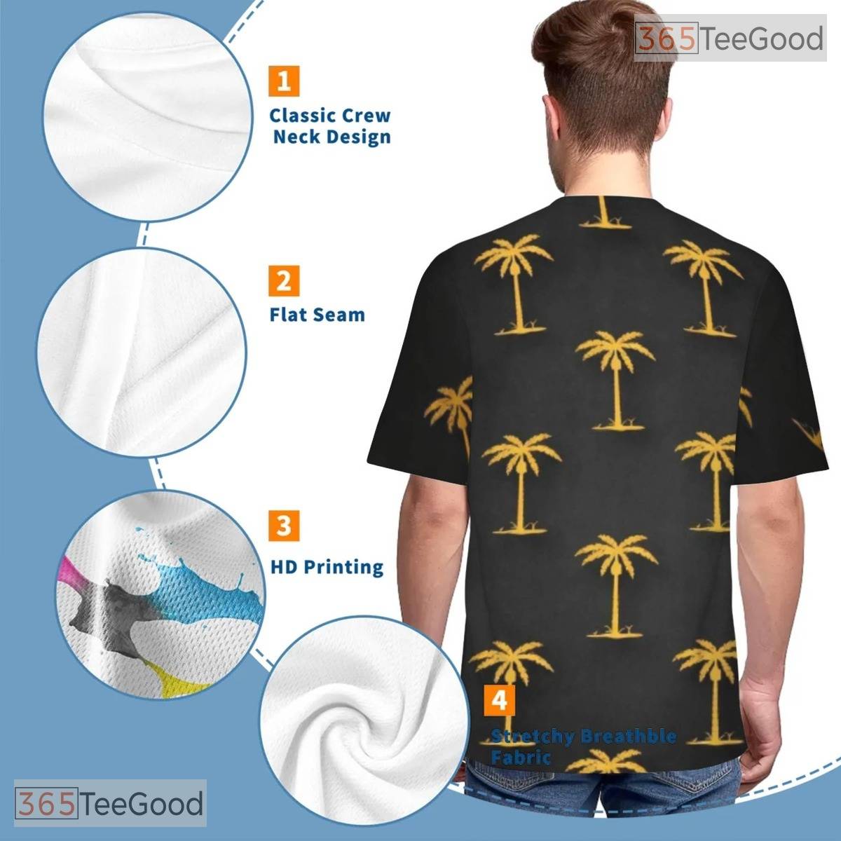 Summer Beach Hawaiian Coconut Tree Graphic 3D Printed Casual Unisex T-Shirts