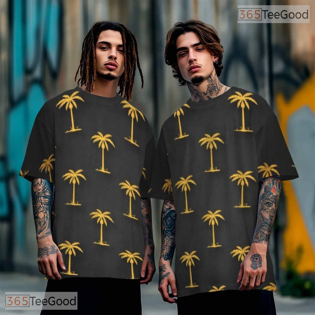 Summer Beach Hawaiian Coconut Tree Graphic 3D Printed Casual Unisex T-Shirts